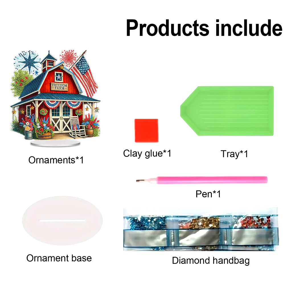 Independence Day Diamond Painting Tabletop Ornaments Kit Patriotic Centerpieces