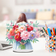 Load image into Gallery viewer, Acrylic Special Shape Flower Table Top Diamond Painting Ornament Kits Home Decor
