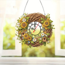 Load image into Gallery viewer, Acrylic Special Shape Daisy 5D Diamond Painting Clock Art Craft for Desktop Wall
