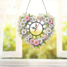 Load image into Gallery viewer, Acrylic Special Shape Daisy 5D Diamond Painting Clock Art Craft for Desktop Wall
