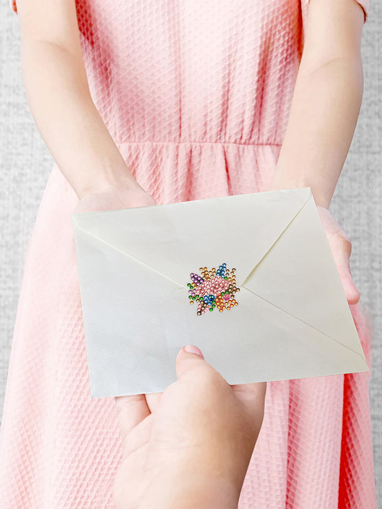 6pcs Rose Diamond Painting Greeting Cards Handmade Diamond Art Cards for Adults