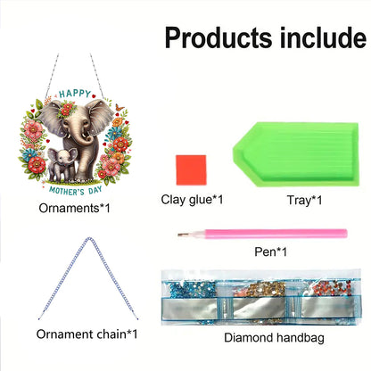 Bear DIY Diamond Art Pendant Kit Diamond Painting Hanging Pendant for Art Crafts