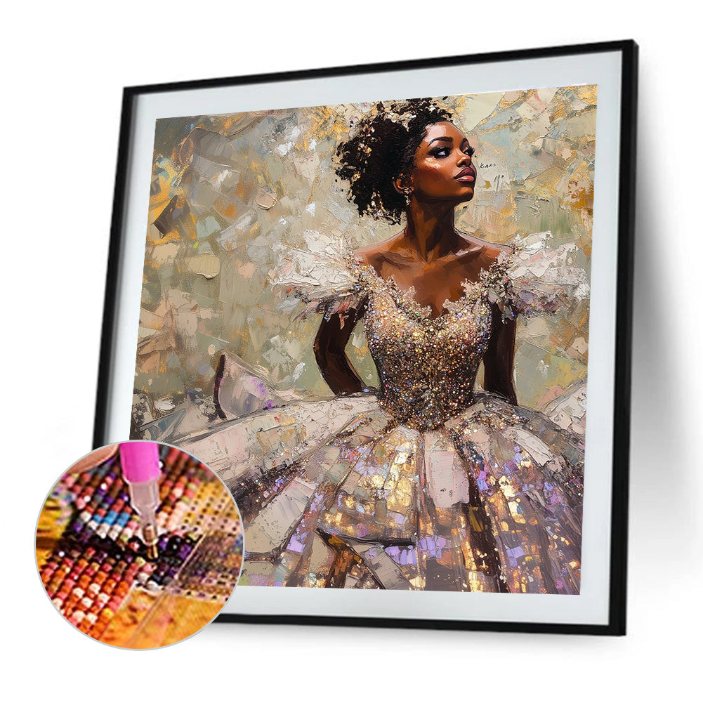 Diamond Painting - Full Round - Black Woman (40*40CM)