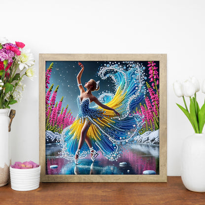 Diamond Painting - Partial Special Shaped - Dancing On Ice Girl (30*30CM)