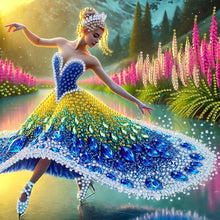Load image into Gallery viewer, Diamond Painting - Partial Special Shaped - Dancing On Ice Girl (30*30CM)
