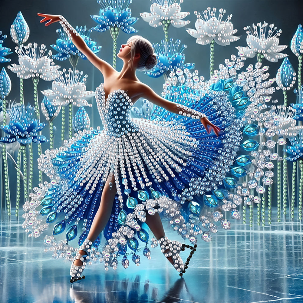 Diamond Painting - Partial Special Shaped - Dancing On Ice Girl (30*30CM)