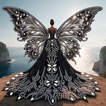 Diamond Painting - Partial Special Shaped - Angel Wings Girl (30*30CM)