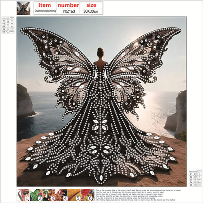 Diamond Painting - Partial Special Shaped - Angel Wings Girl (30*30CM)