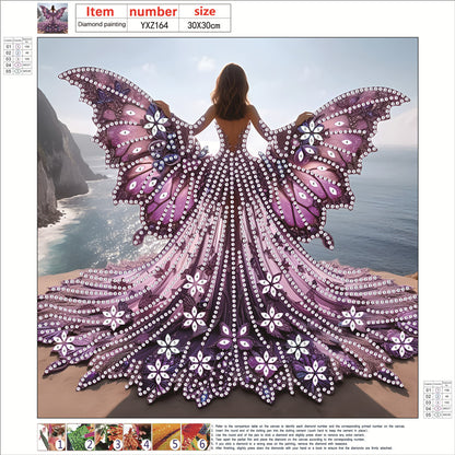 Diamond Painting - Partial Special Shaped - Angel Wings Girl (30*30CM)