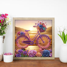 Load image into Gallery viewer, Diamond Painting - Partial Special Shaped - Flower Bicycle (30*30CM)

