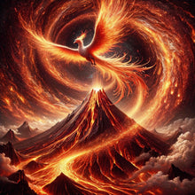 Load image into Gallery viewer, Diamond Painting - Full Round - Phoenix On Fire (40*40CM)
