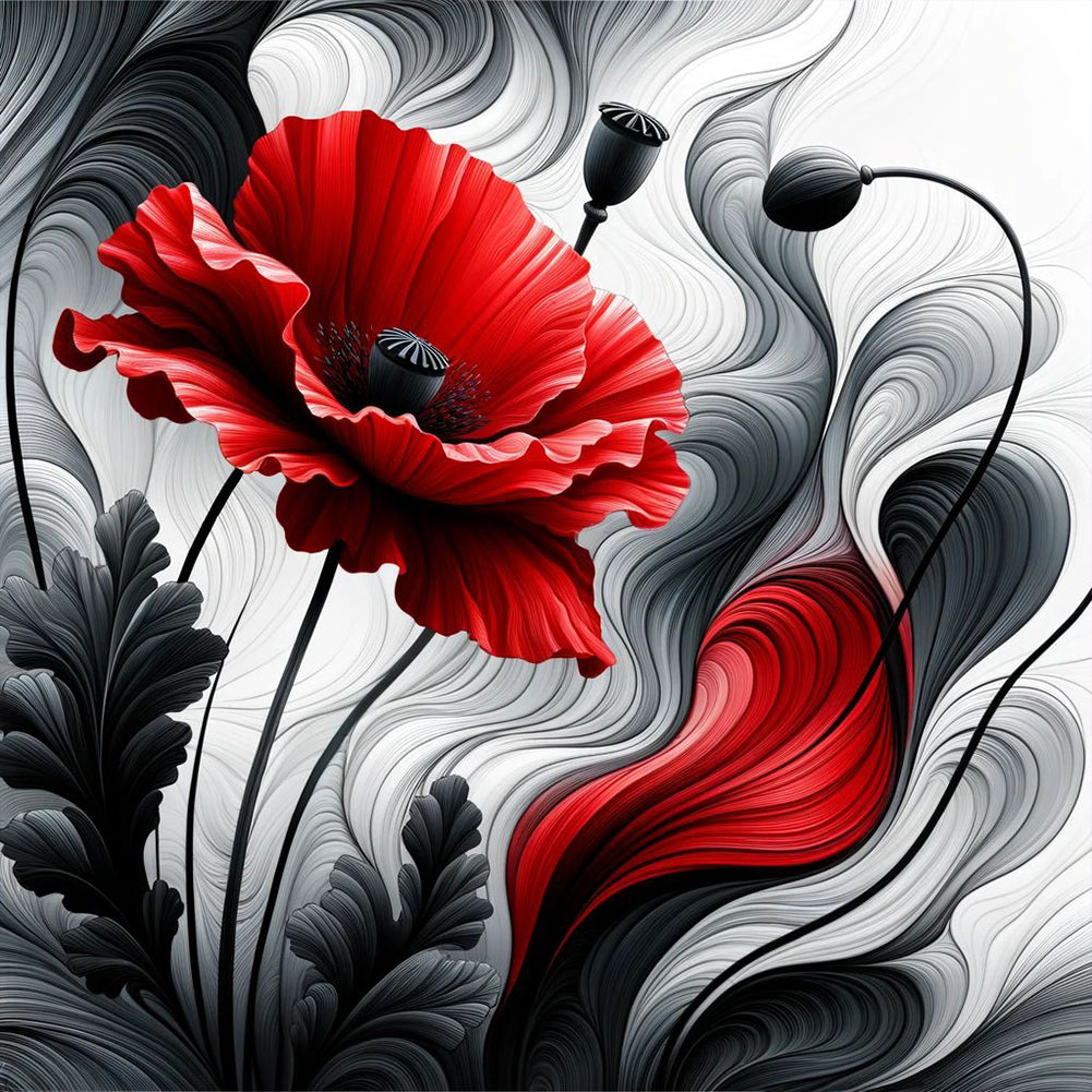 Diamond Painting - Full Round - Smoke Poppy (30*30CM)
