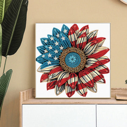 Diamond Painting - Partial Special Shaped - Independence Day Flowers (30*30CM)
