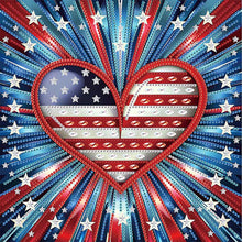 Load image into Gallery viewer, Diamond Painting - Partial Special Shaped - Independence Day Love (30*30CM)
