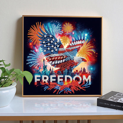 Diamond Painting - Partial Special Shaped - Independence Day Eagle (30*30CM)