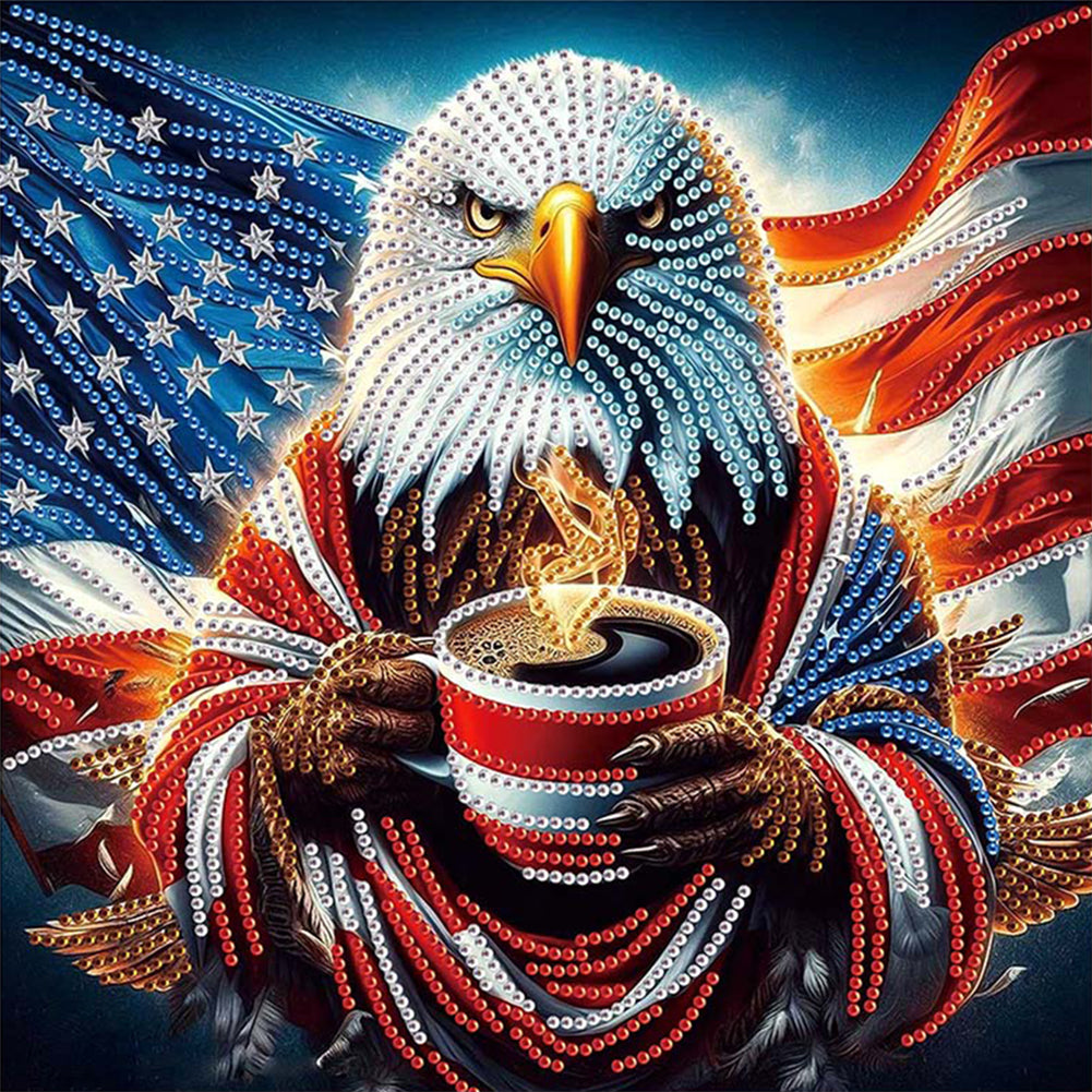 Diamond Painting - Partial Special Shaped - Independence Day Eagle (30*30CM)