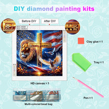 Load image into Gallery viewer, Diamond Painting - Partial Special Shaped - Independence Day Lion (30*30CM)
