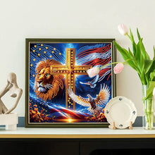Load image into Gallery viewer, Diamond Painting - Partial Special Shaped - Independence Day Lion (30*30CM)
