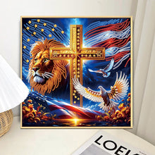 Load image into Gallery viewer, Diamond Painting - Partial Special Shaped - Independence Day Lion (30*30CM)
