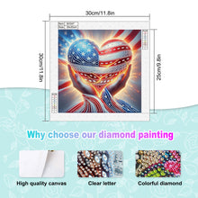 Load image into Gallery viewer, Diamond Painting - Partial Special Shaped - Independence Day Love (30*30CM)
