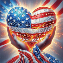 Load image into Gallery viewer, Diamond Painting - Partial Special Shaped - Independence Day Love (30*30CM)
