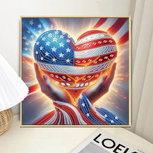 Load image into Gallery viewer, Diamond Painting - Partial Special Shaped - Independence Day Love (30*30CM)

