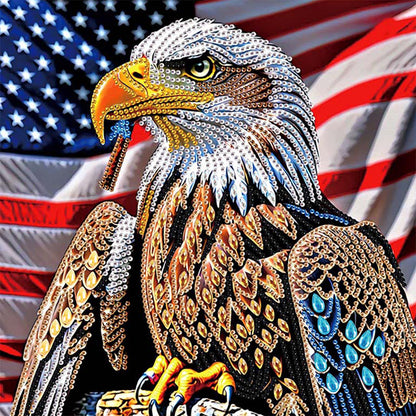 Diamond Painting - Partial Special Shaped - Independence Day Eagle (30*30CM)
