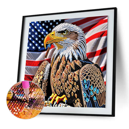 Diamond Painting - Partial Special Shaped - Independence Day Eagle (30*30CM)