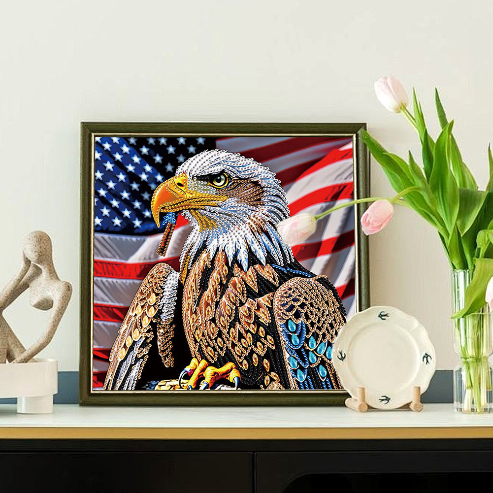 Diamond Painting - Partial Special Shaped - Independence Day Eagle (30*30CM)