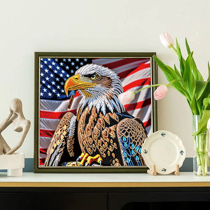 Diamond Painting - Partial Special Shaped - Independence Day Eagle (30*30CM)