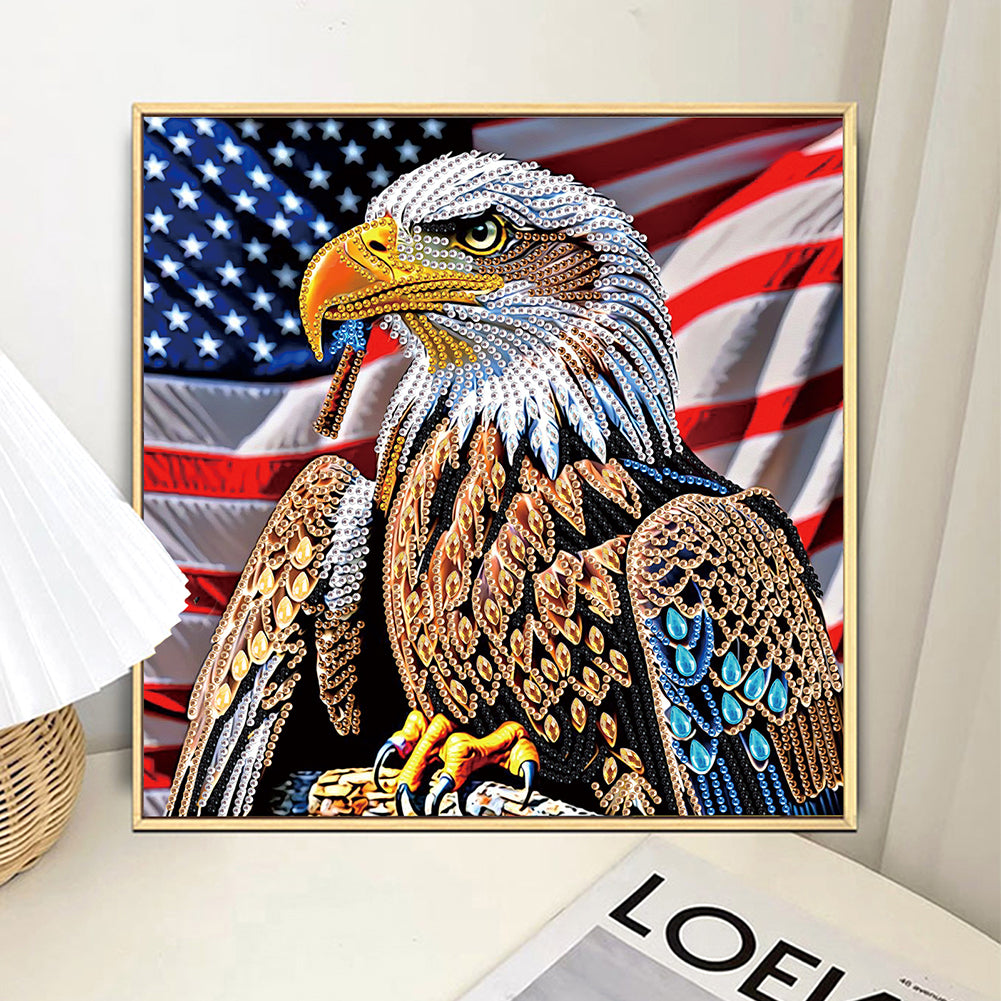 Diamond Painting - Partial Special Shaped - Independence Day Eagle (30*30CM)