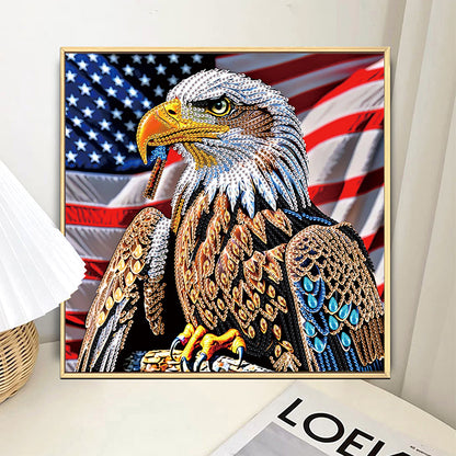Diamond Painting - Partial Special Shaped - Independence Day Eagle (30*30CM)