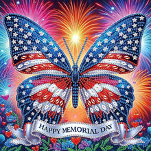 Load image into Gallery viewer, Diamond Painting - Partial Special Shaped - Independence Day Butterfly (30*30CM)
