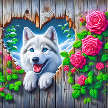 Load image into Gallery viewer, Diamond Painting - Full Round - Love Rose Husky (30*30CM)
