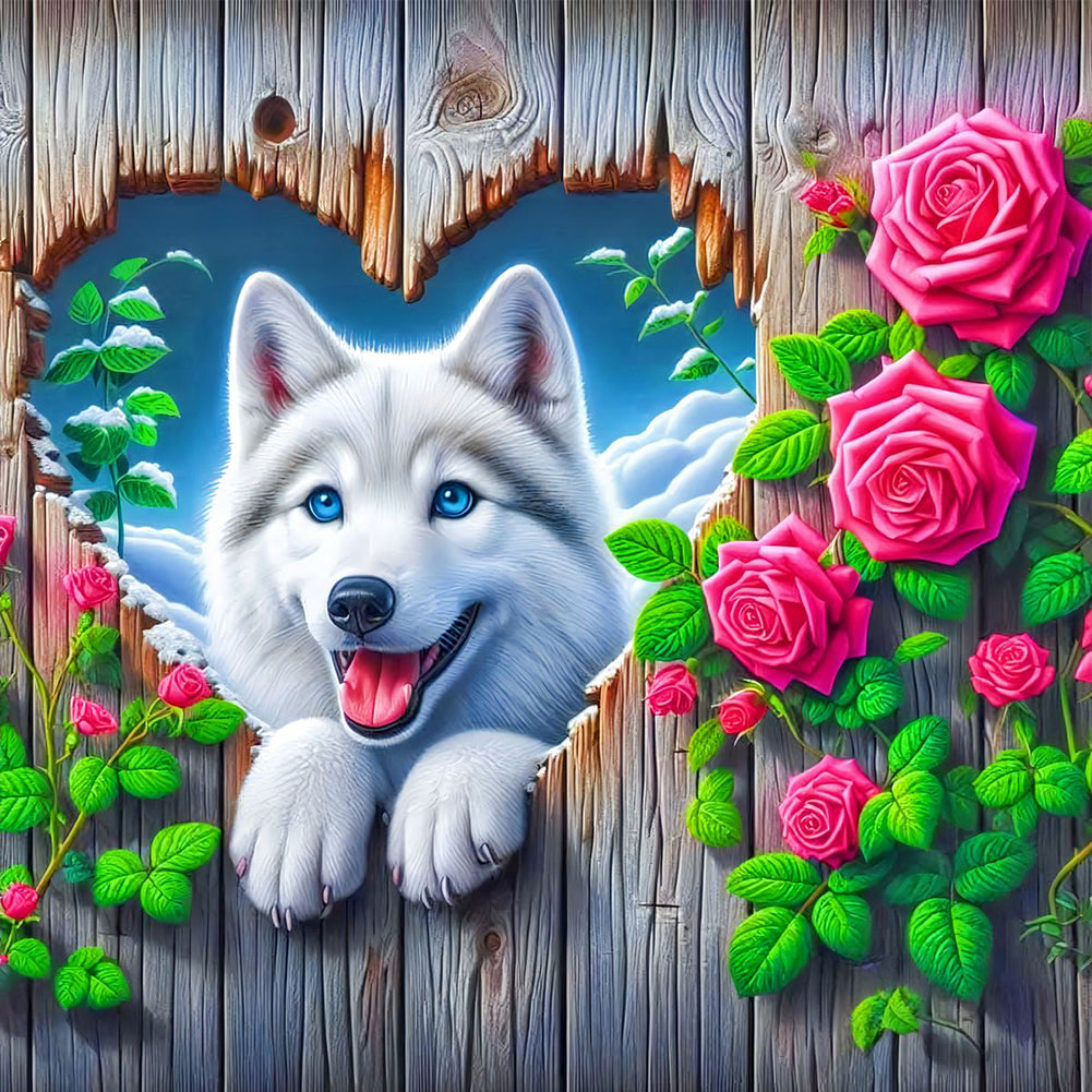 Diamond Painting - Full Round - Love Rose Husky (30*30CM)
