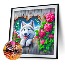 Load image into Gallery viewer, Diamond Painting - Full Round - Love Rose Husky (30*30CM)
