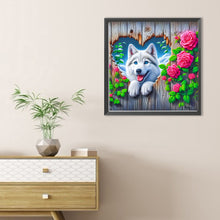 Load image into Gallery viewer, Diamond Painting - Full Round - Love Rose Husky (30*30CM)
