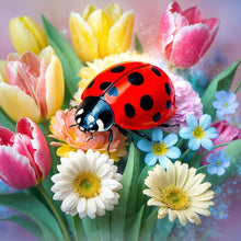 Load image into Gallery viewer, Diamond Painting - Full Round - Ladybug Tulip (40*40CM)
