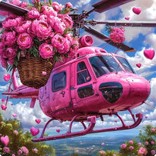 Load image into Gallery viewer, Diamond Painting - Full Round - Peony Helicopter (40*40CM)
