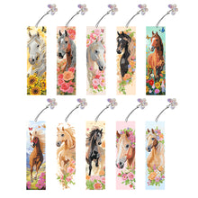 Load image into Gallery viewer, 10 Pcs Special Shape Horse Diamond Painting Bookmarks for Adults DIY Art Craft
