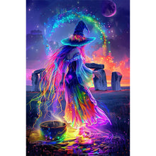 Load image into Gallery viewer, AB Diamond Painting - Full Round - Mysterious Witch Under The Moon (40*50CM)
