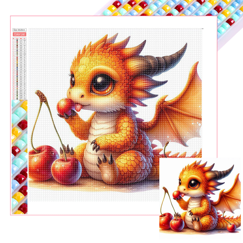 Diamond Painting - Full Square - Cherry Eating Dragon (30*30CM)