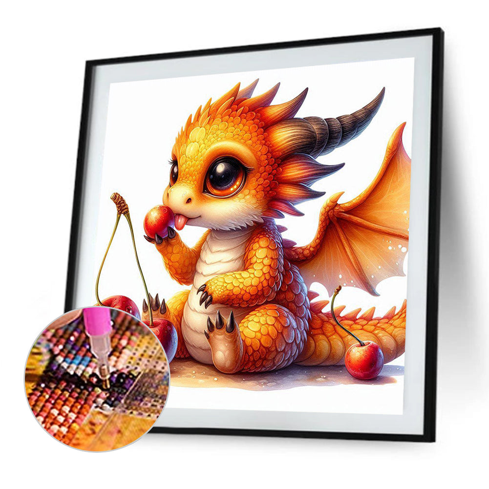 Diamond Painting - Full Square - Cherry Eating Dragon (30*30CM)