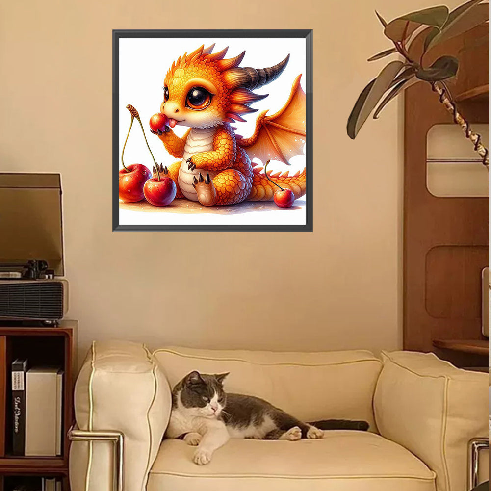 Diamond Painting - Full Square - Cherry Eating Dragon (30*30CM)