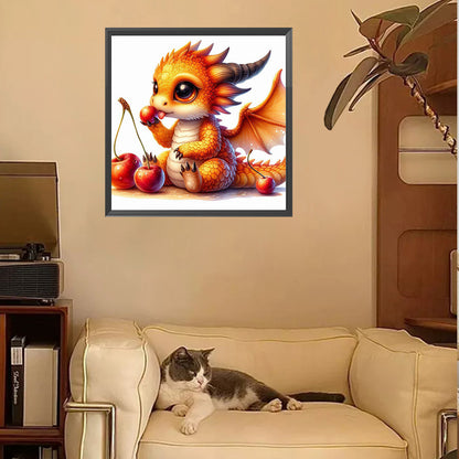 Diamond Painting - Full Square - Cherry Eating Dragon (30*30CM)