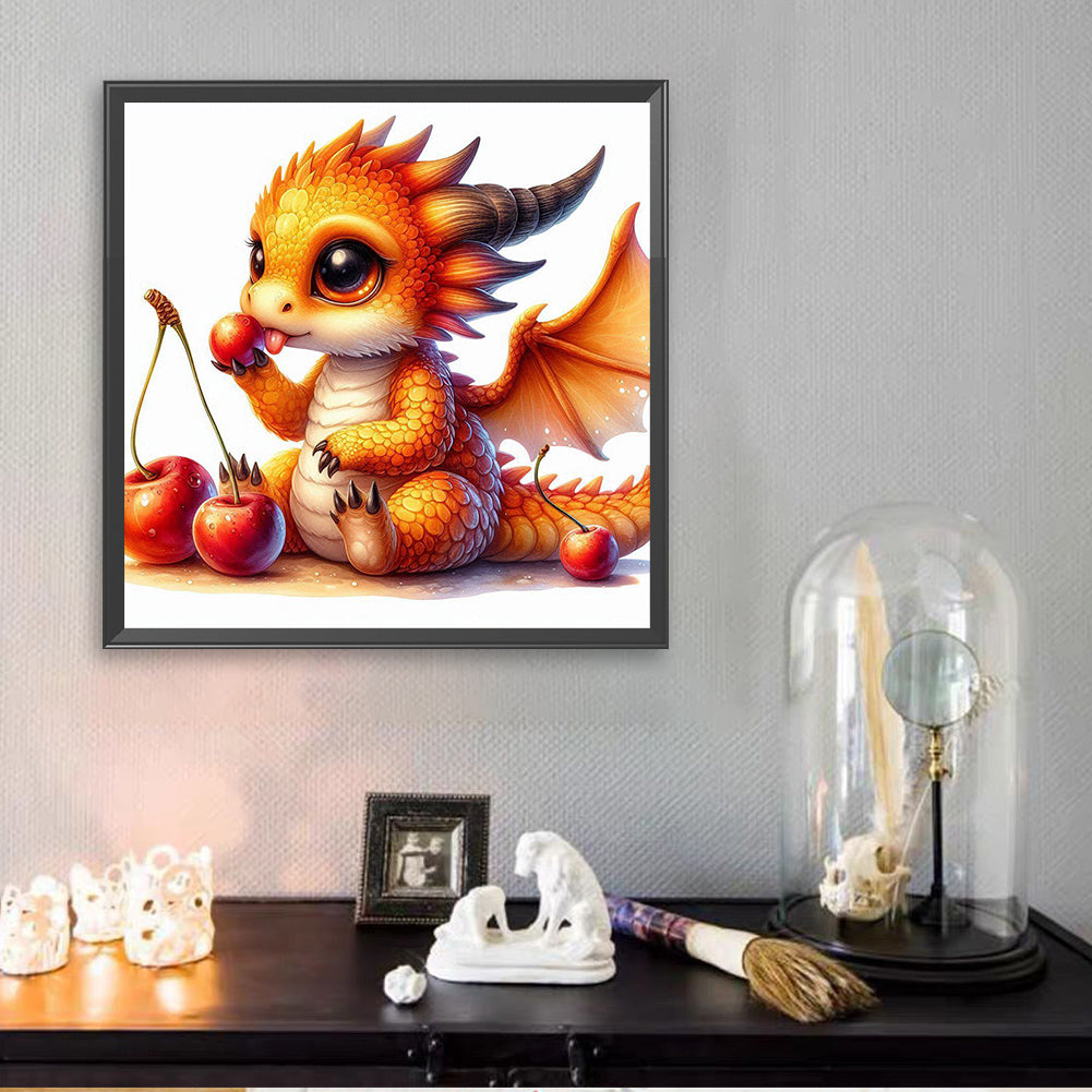 Diamond Painting - Full Square - Cherry Eating Dragon (30*30CM)