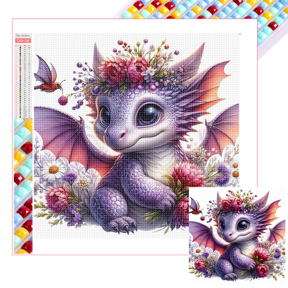 Diamond Painting - Full Square - Purple Air Dragon (30*30CM)