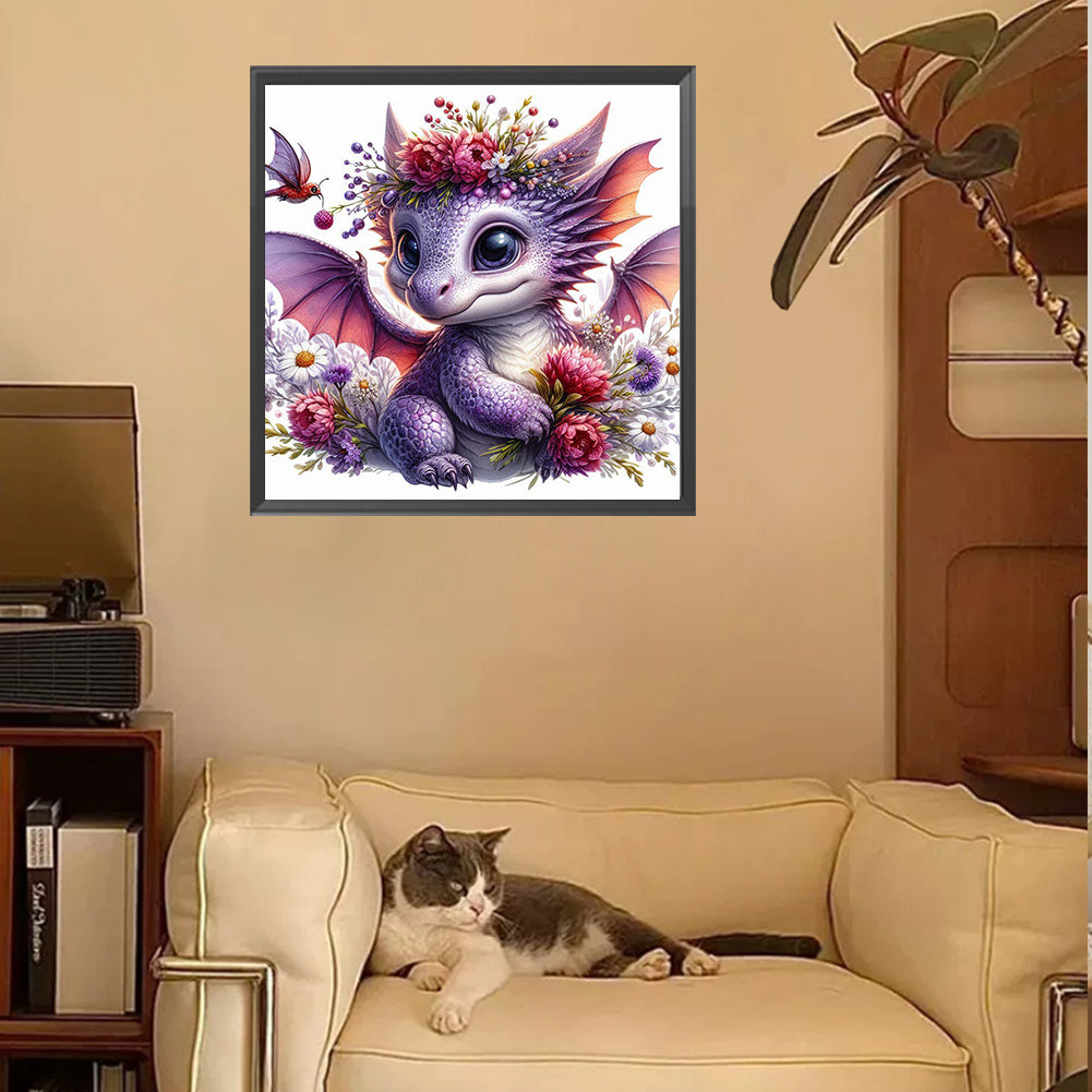 Diamond Painting - Full Square - Purple Air Dragon (30*30CM)