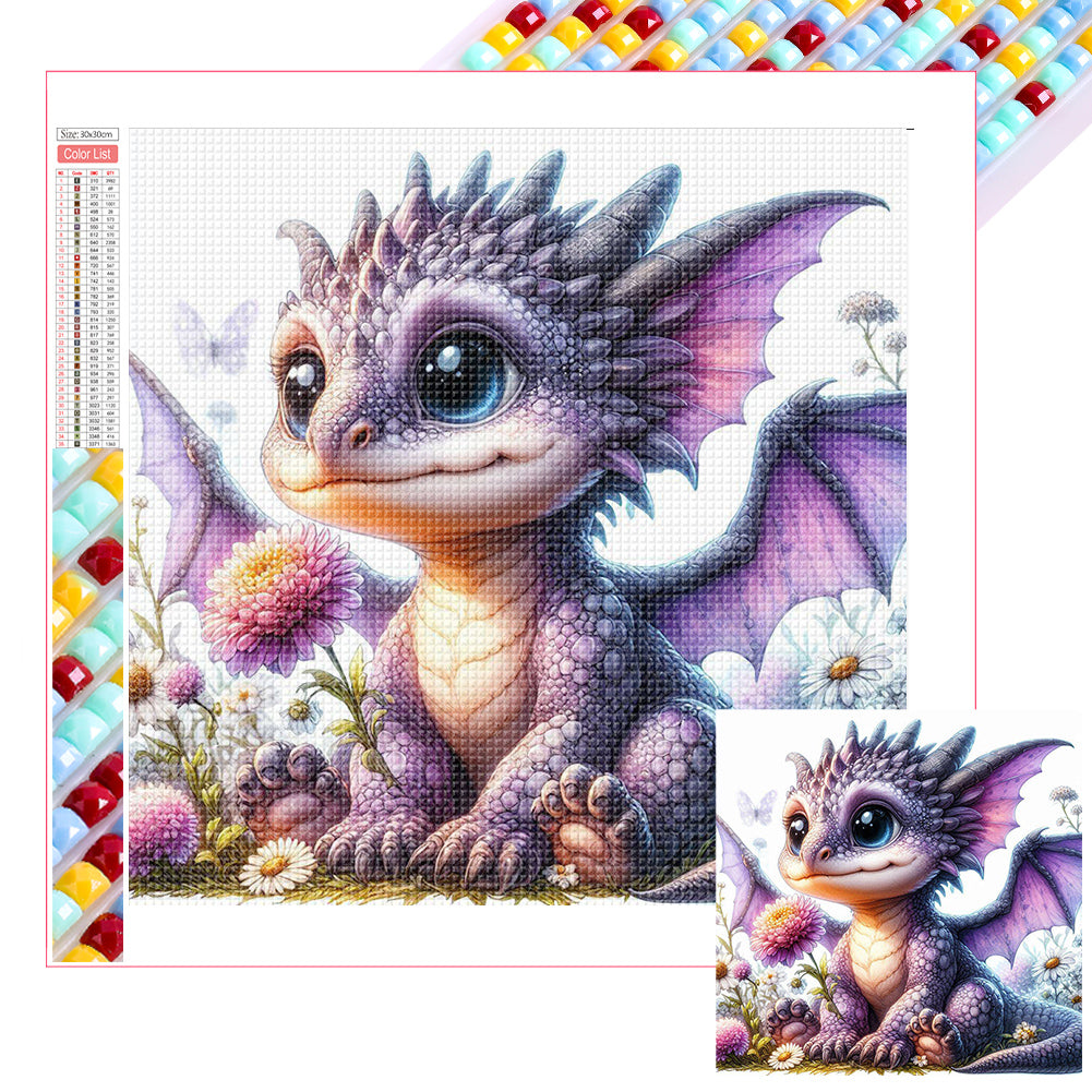 Diamond Painting - Full Square - Purple Dragon (30*30CM)