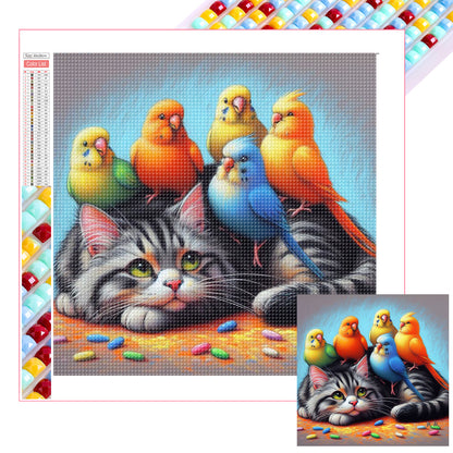 Diamond Painting - Full Square - Parrot And Cat (30*30CM)